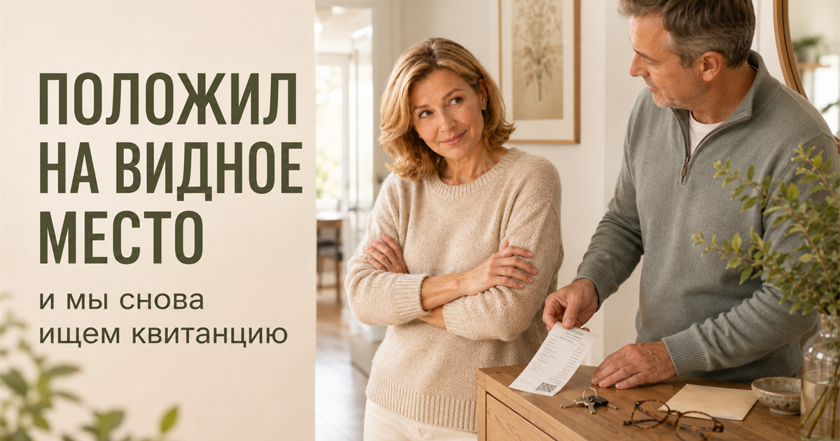 Анна и Сергей находят постоянное место для семейных квитанций и важных бумаг
