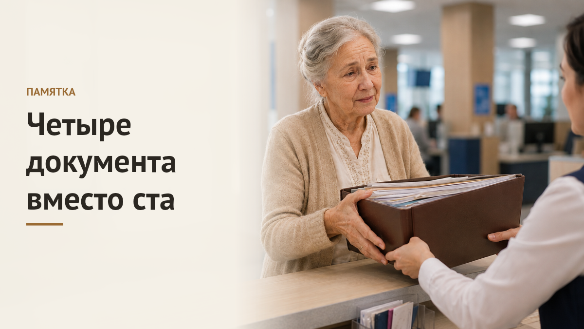 Мама Сергея принесла в МФЦ огромную папку. Молодая сотрудница спокойно убрала половину бумаг