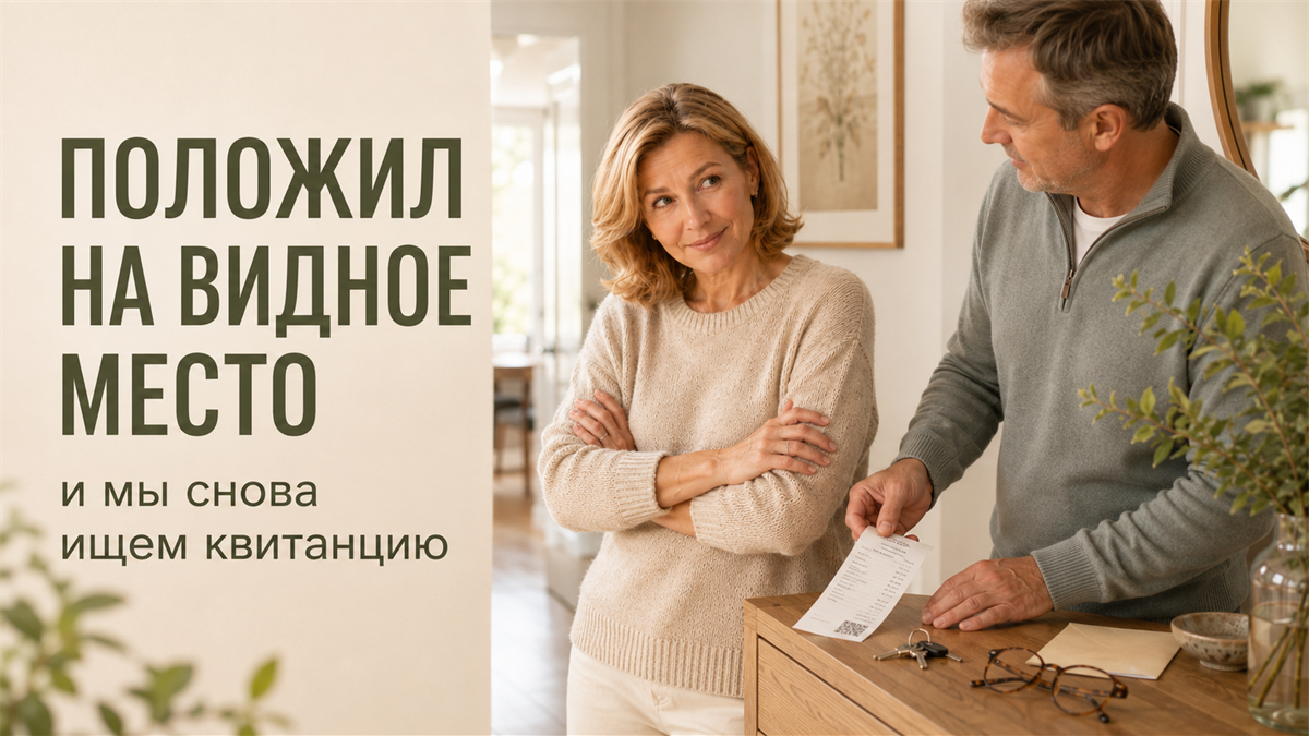 Муж Анны снова положил квитанцию «на видное место». Через час они уже спорили — и нашли простое решение